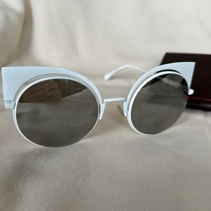 Fendi White Cat Eye Sunglasses